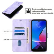 For Motorola Moto G Play 4G 2024 Skin Feel Embossed Leather Phone Case(Light Purple)
