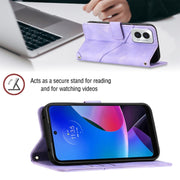 For Motorola Moto G Play 4G 2024 Skin Feel Embossed Leather Phone Case(Light Purple)
