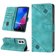 For Motorola Moto G Play 4G 2024 Skin Feel Embossed Leather Phone Case(Green) - Motorola Cases by PMC Jewellery | Online Shopping South Africa | PMC Jewellery | Buy Now Pay Later Mobicred