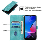 For Motorola Moto G Play 4G 2024 Skin Feel Embossed Leather Phone Case(Green)