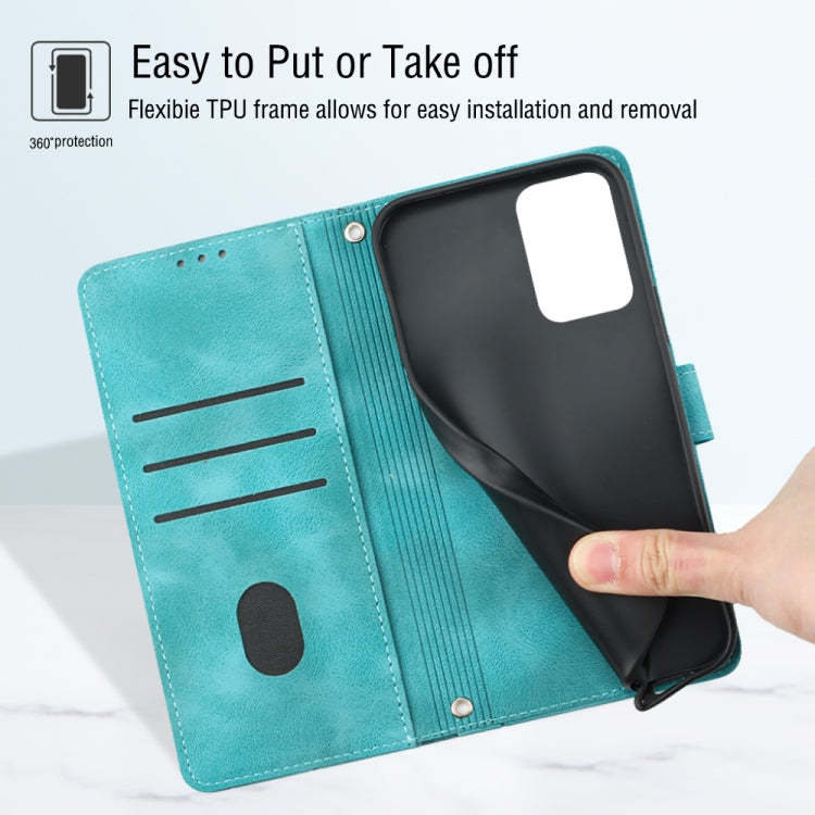 For Motorola Moto G Play 4G 2024 Skin Feel Embossed Leather Phone Case(Green)