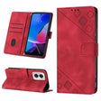 For Motorola Moto G Play 4G 2024 Skin Feel Embossed Leather Phone Case(Red) - Motorola Cases by PMC Jewellery | Online Shopping South Africa | PMC Jewellery | Buy Now Pay Later Mobicred