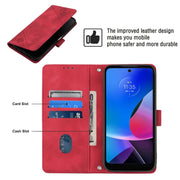 For Motorola Moto G Play 4G 2024 Skin Feel Embossed Leather Phone Case(Red)