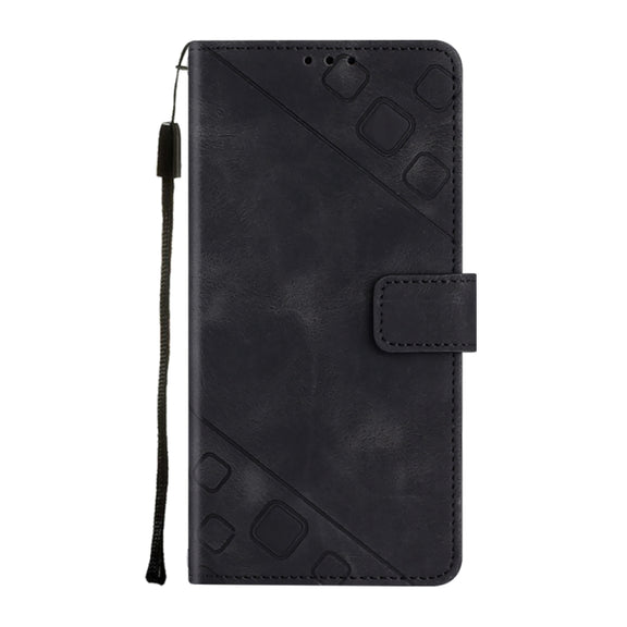 For Motorola Moto G Play 4G 2024 Skin Feel Embossed Leather Phone Case(Black)