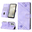 For Motorola Moto G Power 5G 2024 Skin Feel Embossed Leather Phone Case(Light Purple) - Motorola Cases by PMC Jewellery | Online Shopping South Africa | PMC Jewellery | Buy Now Pay Later Mobicred