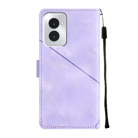 For Motorola Moto G Power 5G 2024 Skin Feel Embossed Leather Phone Case(Light Purple)