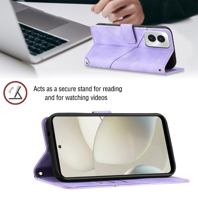 For Motorola Moto G Power 5G 2024 Skin Feel Embossed Leather Phone Case(Light Purple)