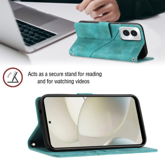 For Motorola Moto G Power 5G 2024 Skin Feel Embossed Leather Phone Case(Green)