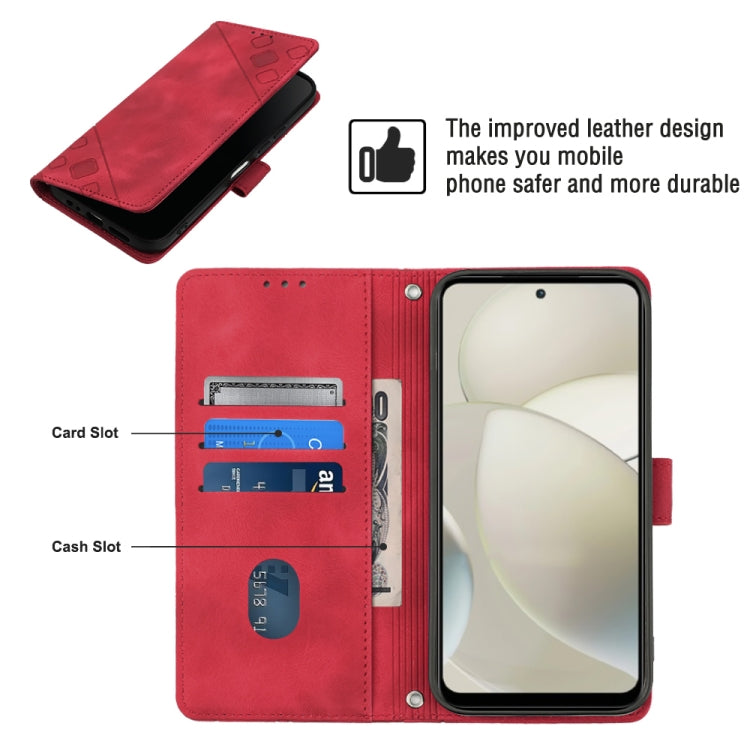 For Motorola Moto G Power 5G 2024 Skin Feel Embossed Leather Phone Case(Red)