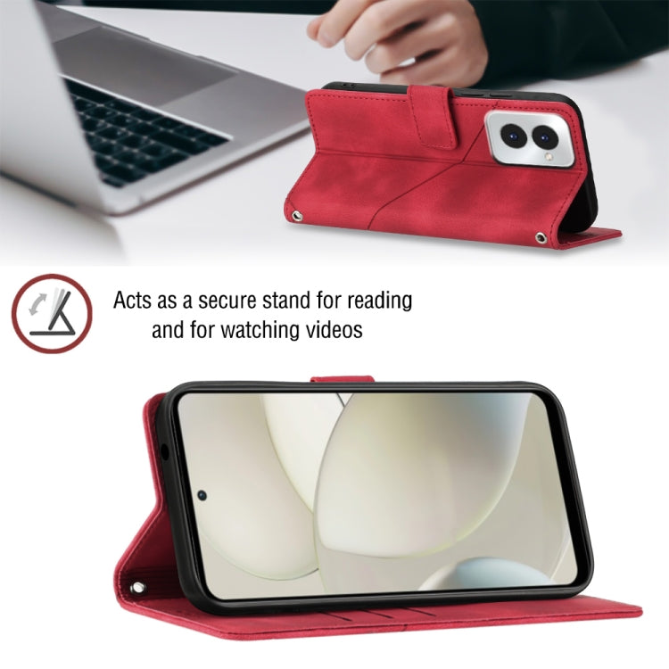 For Motorola Moto G Power 5G 2024 Skin Feel Embossed Leather Phone Case(Red)