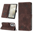 For Motorola Moto G Power 5G 2024 Skin Feel Embossed Leather Phone Case(Brown) - Motorola Cases by PMC Jewellery | Online Shopping South Africa | PMC Jewellery | Buy Now Pay Later Mobicred
