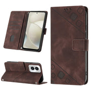 For Motorola Moto G Power 5G 2024 Skin Feel Embossed Leather Phone Case(Brown)