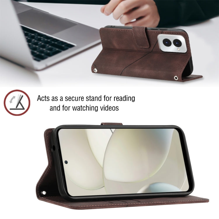 For Motorola Moto G Power 5G 2024 Skin Feel Embossed Leather Phone Case(Brown) - Motorola Cases by PMC Jewellery | Online Shopping South Africa | PMC Jewellery | Buy Now Pay Later Mobicred