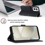 For Motorola Moto G Power 5G 2024 Skin Feel Embossed Leather Phone Case(Black)