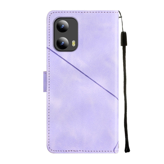 For Motorola Moto G Play 5G 2024 Skin Feel Embossed Leather Phone Case(Light Purple)