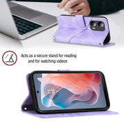 For Motorola Moto G Play 5G 2024 Skin Feel Embossed Leather Phone Case(Light Purple)