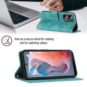 For Motorola Moto G Play 5G 2024 Skin Feel Embossed Leather Phone Case(Green)