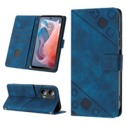 For Motorola Moto G Play 5G 2024 Skin Feel Embossed Leather Phone Case(Blue)