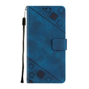 For Motorola Moto G Play 5G 2024 Skin Feel Embossed Leather Phone Case(Blue)