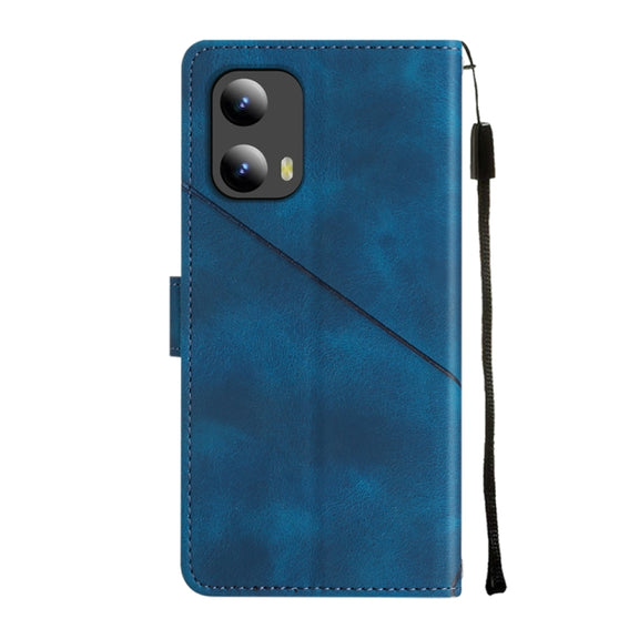For Motorola Moto G Play 5G 2024 Skin Feel Embossed Leather Phone Case(Blue)