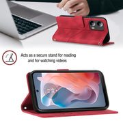 For Motorola Moto G Play 5G 2024 Skin Feel Embossed Leather Phone Case(Red)