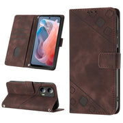 For Motorola Moto G Play 5G 2024 Skin Feel Embossed Leather Phone Case(Brown)