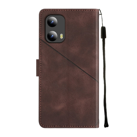For Motorola Moto G Play 5G 2024 Skin Feel Embossed Leather Phone Case(Brown)