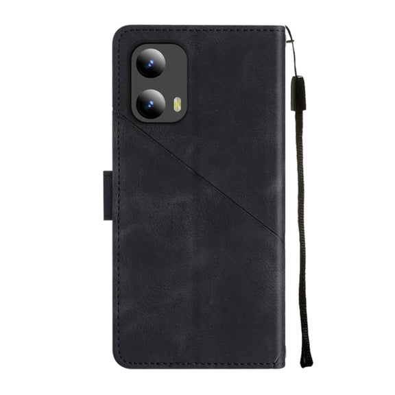For Motorola Moto G Play 5G 2024 Skin Feel Embossed Leather Phone Case(Black)
