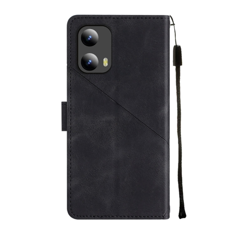 For Motorola Moto G Play 5G 2024 Skin Feel Embossed Leather Phone Case(Black)