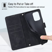 For Motorola Moto G Play 5G 2024 Skin Feel Embossed Leather Phone Case(Black)