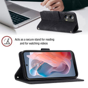 For Motorola Moto G Play 5G 2024 Skin Feel Embossed Leather Phone Case(Black)