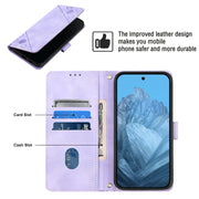 For Google Pixel 9 / 9 Pro Skin-feel Embossed Leather Phone Case(Light Purple)