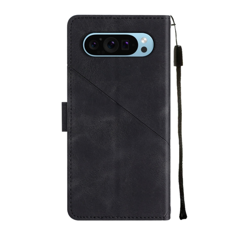 For Google Pixel 9 / 9 Pro Skin-feel Embossed Leather Phone Case(Black) - Google Cases by PMC TechLife | Online Shopping South Africa | PMC TechLife | Buy Now Pay Later Mobicred