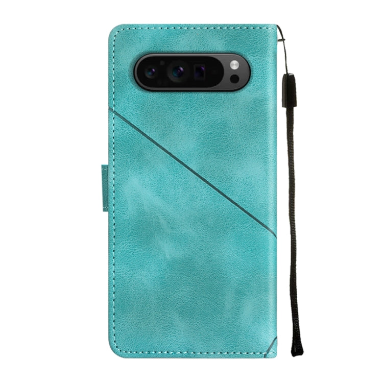 For Google Pixel 9 Pro XL Skin-feel Embossed Leather Phone Case(Green) - Google Cases by PMC TechLife | Online Shopping South Africa | PMC TechLife | Buy Now Pay Later Mobicred