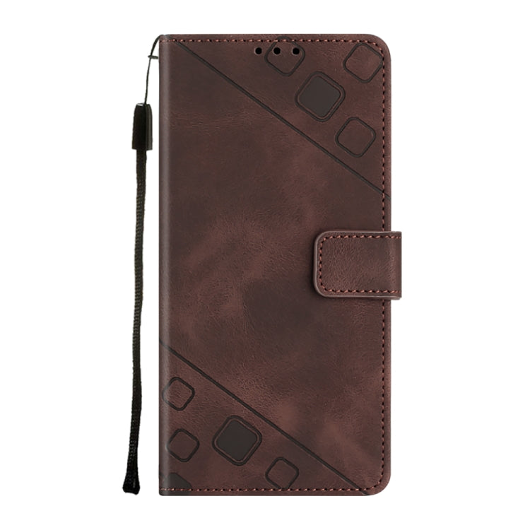For Google Pixel 9 Pro XL Skin-feel Embossed Leather Phone Case(Brown)