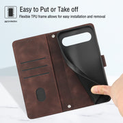For Google Pixel 9 Pro XL Skin-feel Embossed Leather Phone Case(Brown)
