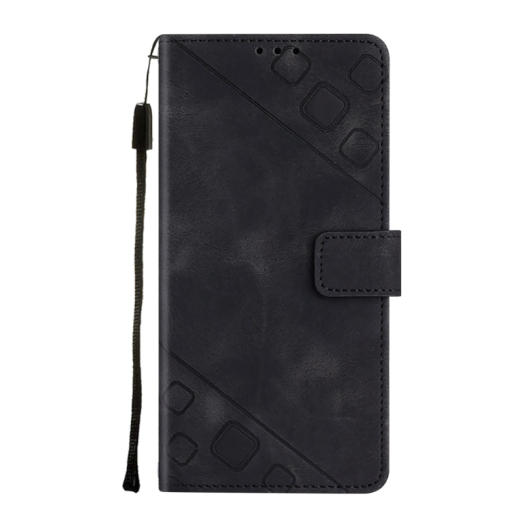 For Google Pixel 9 Pro XL Skin-feel Embossed Leather Phone Case(Black)