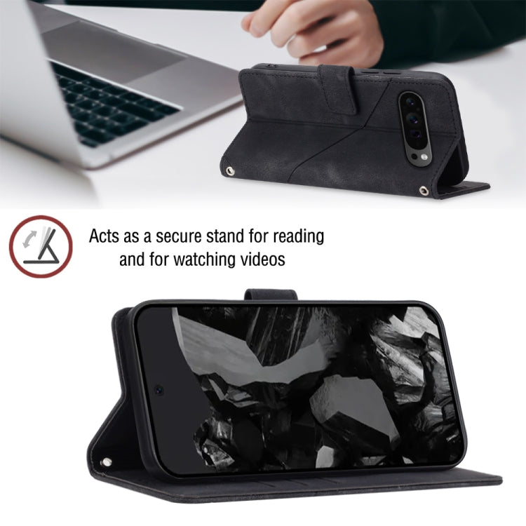For Google Pixel 9 Pro XL Skin-feel Embossed Leather Phone Case(Black) - Google Cases by PMC TechLife | Online Shopping South Africa | PMC TechLife | Buy Now Pay Later Mobicred