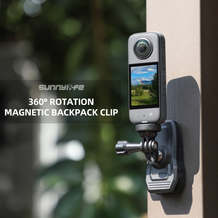 Sunnylife 360 Degree Rotation Swivel Backpack Clip Magnetic Suction Action Camera Mount(Black) - free shipping - PMC TechLife - Order now!