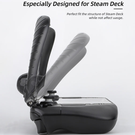 For Steam Deck Hifylux 3 in 1 Gaming Console Protector Guard Monitor Cover Sun Hood Kickstand Holder Mount(Black)