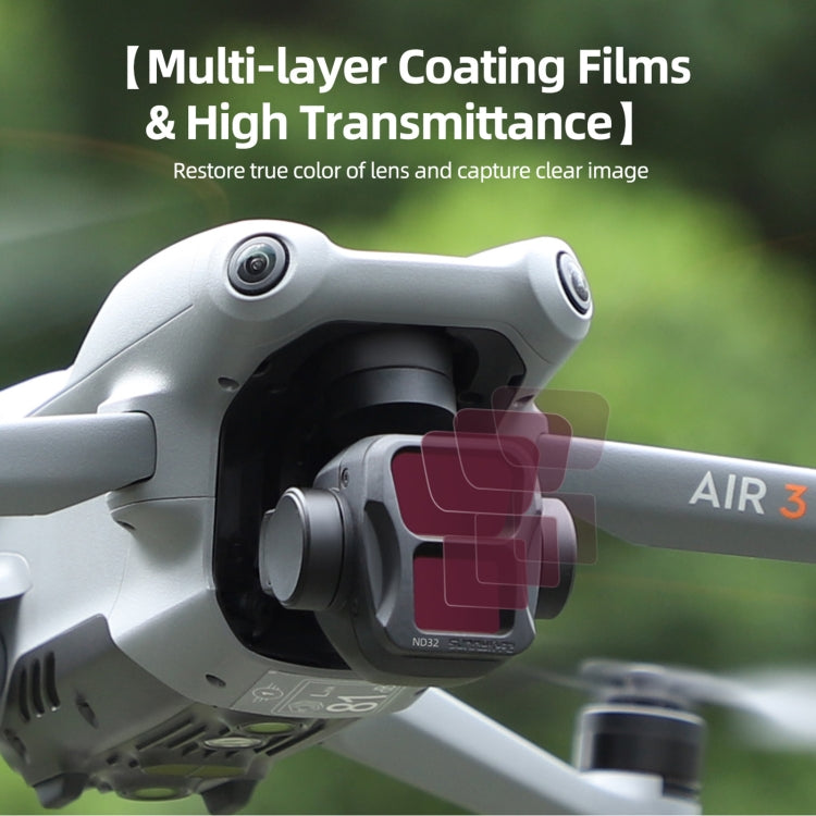 For DJI Air 3 Sunnylife Camera Lens Filter, Filter:4 in 1 ND4/PL ND8/PL ND16/PL ND32/PL