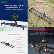 YELANGU L60ES YLG1847A-A 60cm Splicing Slide Rail Track with L5i Dolly Car(Black)
