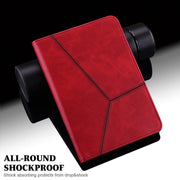 For Lenovo Xiaoxin Pad Pro 12.7 Solid Color Stripe Embossed Leather Tablet Case(Red)