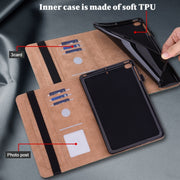 For Samsung Galaxy Tab S9+ / S9 FE+ Solid Color Stripe Embossed Leather Tablet Case(Green)