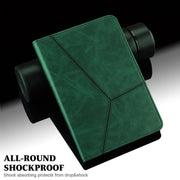 For Samsung Galaxy Tab S9+ / S9 FE+ Solid Color Stripe Embossed Leather Tablet Case(Green)