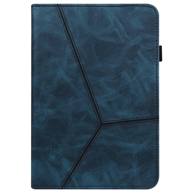 For Samsung Galaxy Tab S9+ / S9 FE+ Solid Color Stripe Embossed Leather Tablet Case(Blue) - Galaxy Tab S9 FE+ by PMC TechLife | Online Shopping South Africa | PMC TechLife | Buy Now Pay Later Mobicred