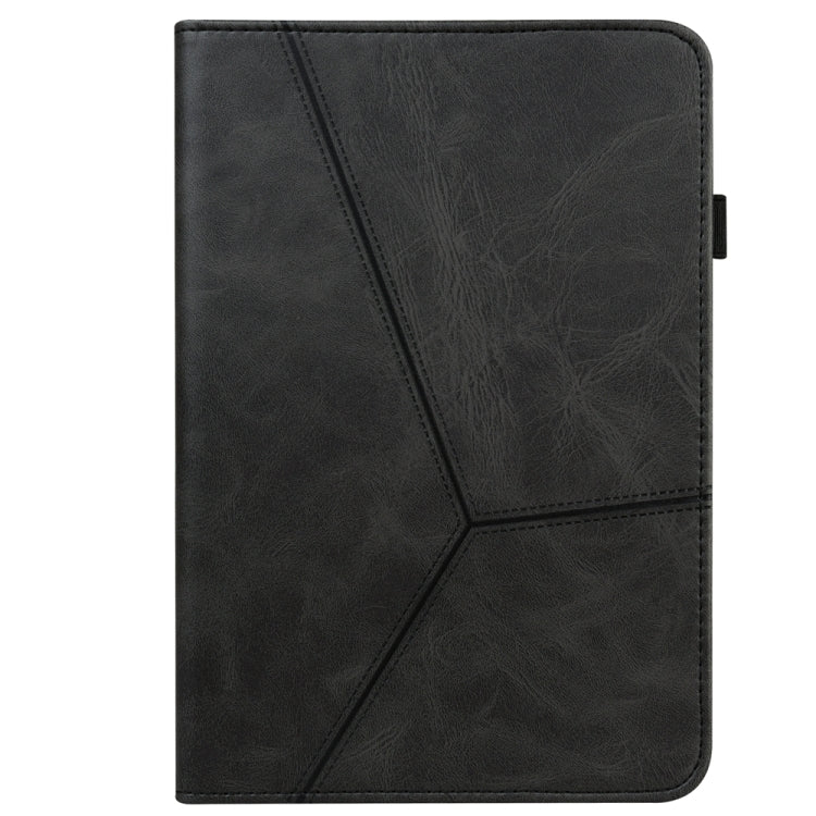 For Samsung Galaxy Tab S7/S8/S9/S9 FE Solid Color Stripe Embossed Leather Tablet Case(Black) - Galaxy Tab S9 FE by PMC TechLife | Online Shopping South Africa | PMC TechLife