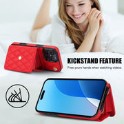 For iPhone 16 Pro Max Crossbody Rhombic Horizontal Wallet Leather Phone Case(Red)