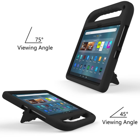 For Amazon Kindle Fire Max 11 Handle EVA Shockproof Tablet Case with Holder(Black)