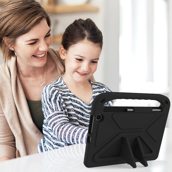 For Amazon Kindle Fire Max 11 Handle EVA Shockproof Tablet Case with Holder(Black)